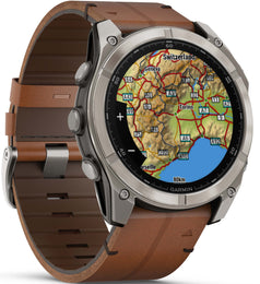 Garmin Fenix 8 51mm Sapphire AMOLED Titanium Chestnut Leather Band