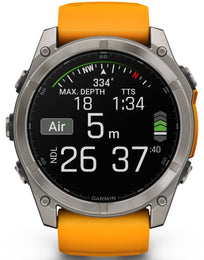 Garmin Fenix 8 51mm Sapphire AMOLED Graphite Spark Orange Titanium Silicone