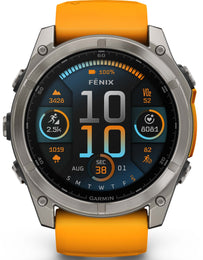 Garmin Fenix 8 51mm Sapphire AMOLED Graphite Spark Orange Titanium Silicone