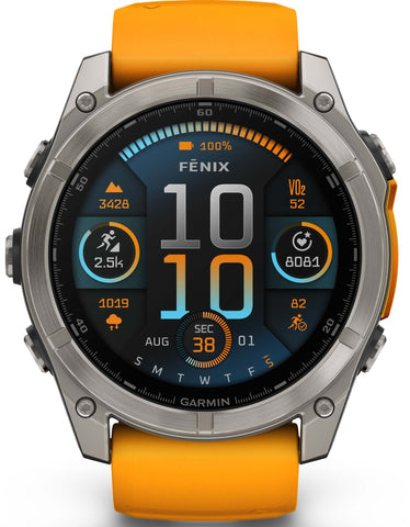 Garmin Fenix 8 51mm Sapphire AMOLED Graphite Spark Orange Titanium Silicone