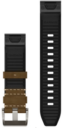 Garmin Strap QuickFit 22 Leather FKM Hybrid Tundra Black