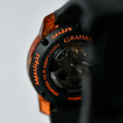 Graham Chronofighter Superlight Carbon Skeleton Translucent Orange