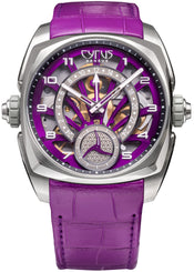 Cyrus Watch Klepcys GMT Titanium Royal Purple Alligator 539.507.TTA.D