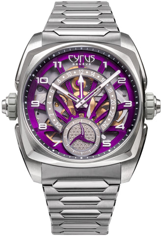 Cyrus Watch Klepcys GMT Titanium Royal Purple Bracelet 539.507.TTM.D