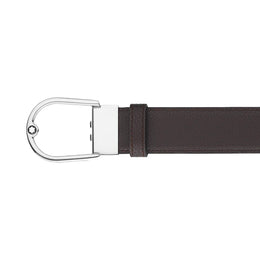 Montblanc Horseshoe Buckle 35mm Reversible Leather Belt Grainy Ebony/Black