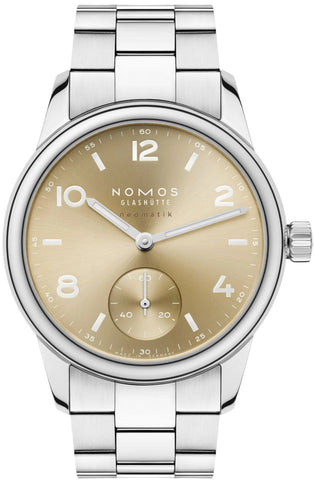 Nomos Glashutte Watch Club Sport Neomatik 34 Gold Sapphire Glass 755