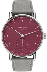 Nomos Glashutte Watch Metro 33 Muted Red Sapphire Crystal 1123