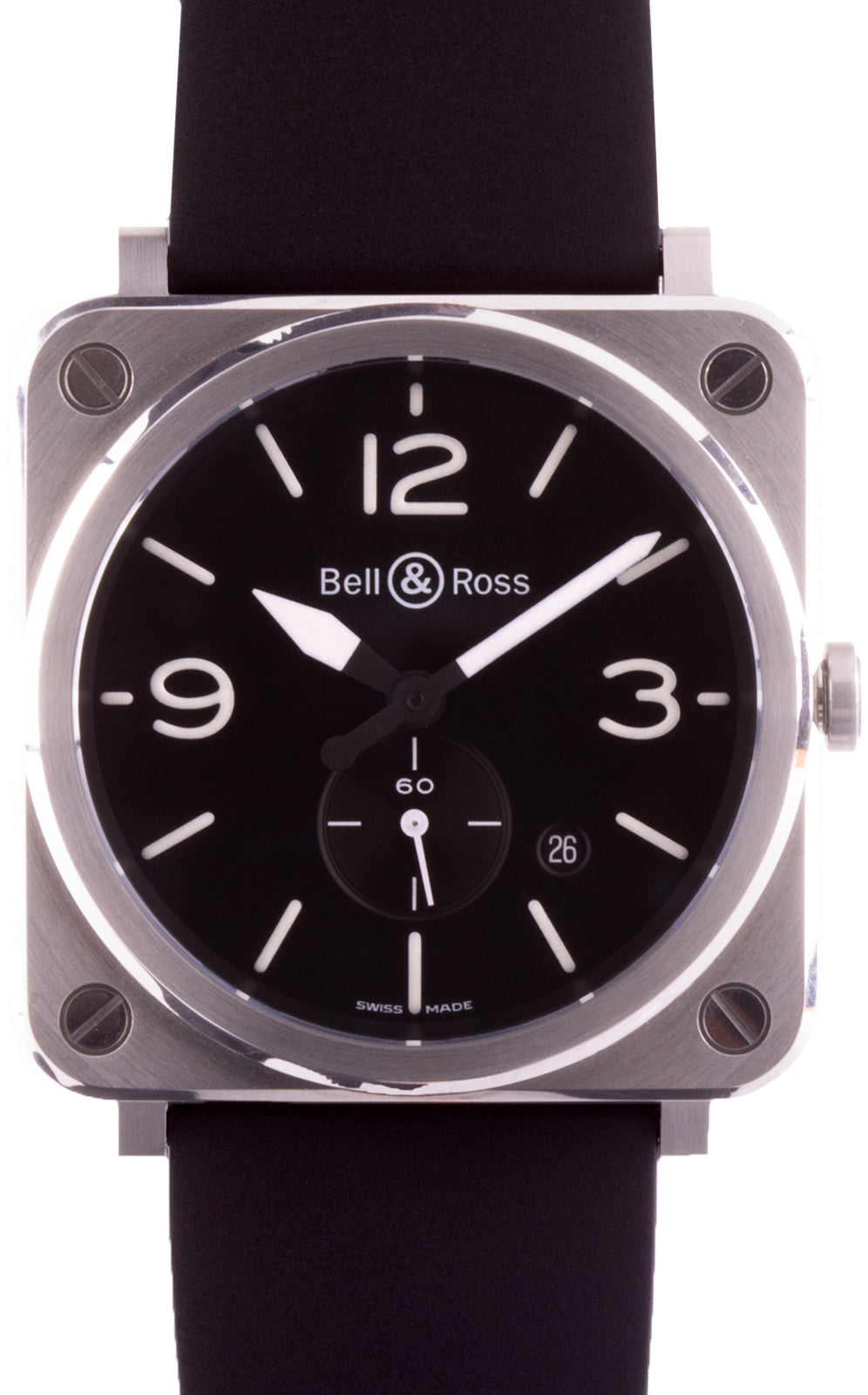 Pre Owned Bell Ross Watch Instruments BR S STEEL BRS 64 S Watch