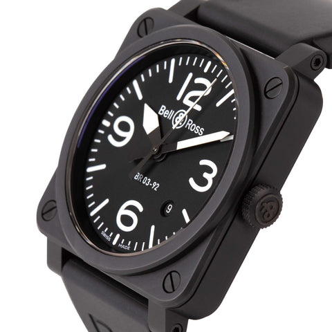 Pre-Owned Bell & Ross Instruments BR 03-92 Black Ceramic Mens Watch