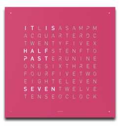 QLOCKTWO Classic Pretty Pink Wall Clock 45cm 1