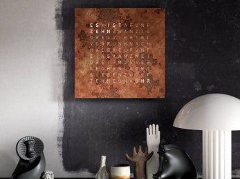 QLOCKTWO Earth 45 Creators Edition Rust Wall Clock