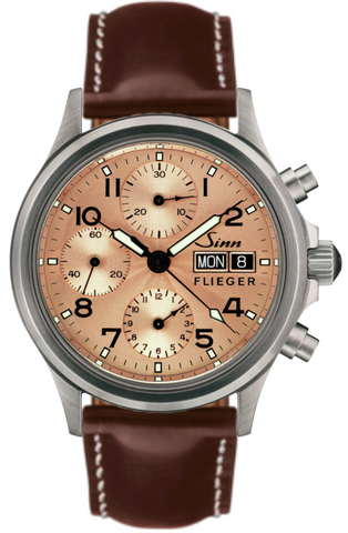 Sinn Watch 356 Sa Pilot II Russian Leather Mocha With White Seam 356.072