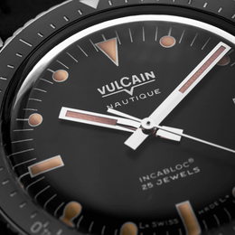 Vulcain Skindiver Nautique Black Khaki Brown Lum