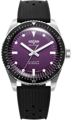 Vulcain Watch Skindiver Nautique Purple Black Rubber Limited Edition 660170A17.BAR200