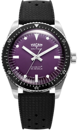 Vulcain Watch Skindiver Nautique Purple Black Rubber Limited Edition 660170A17.BAR200