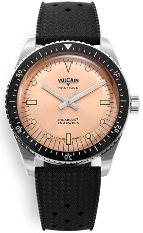 Vulcain Watch Skindiver Nautique Salmon Rubber Limited Edition 660170B87.BAR200