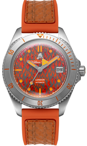 William Wood Watch Fire WWFW01 Orange Rubber