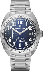 Bremont Watch Terra Nova 40.5 Turning Bezel Power Reserve Blue Bracelet TN40-PWR-SS-BL-B