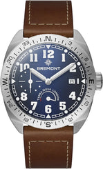 Bremont Watch Terra Nova 40.5 Turning Bezel Power Reserve Blue Leather TN40-PWR-SS-BL-L-S