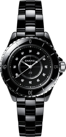 Chanel J12 Black 33mm Ceramic Diamonds Quartz H5701