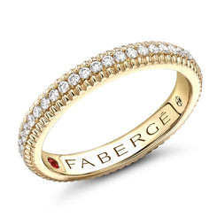 Faberge Colours of Love 18ct Yellow Gold Diamond Fluted Band Ring