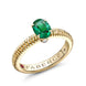 Faberge Colours of Love 18ct Yellow Gold Emerald Diamond Fluted Ring