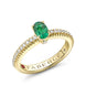 Faberge Colours of Love 18ct Yellow Gold Emerald Diamond Shoulder Set Fluted Ring