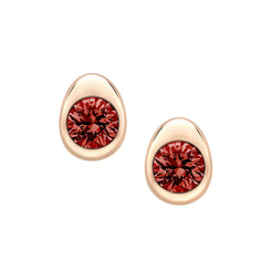 Faberge Colours Of Love Cosmic Curve 18ct Rose Gold Ruby Stud Earrings