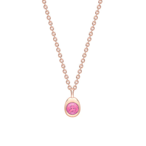 Faberge Colours Of Love Cosmic Curve 18ct Rose Gold & Pink Sapphire Pendant