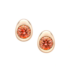 Faberge Colours Of Love Cosmic Curve 18ct Rose Gold Spessartite Stud Earrings