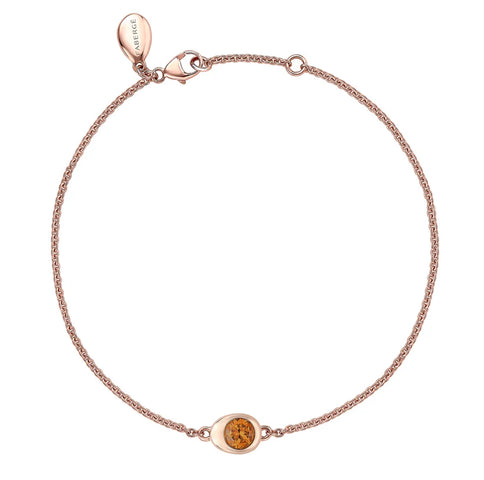 Faberge Cosmic Curve Rose Gold Orange Spessartite Chain Bracelet