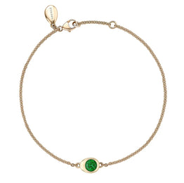 Faberge Cosmic Curve Yellow Gold Emerald Chain Bracelet