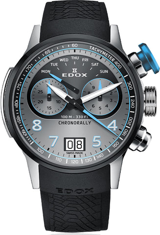 Edox Watch Chronorally Chronograph Titanium 38003 TINBU GNBU