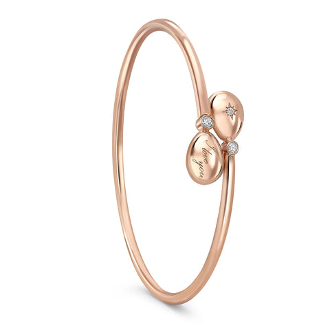 Faberge Essence 18ct Rose Gold Diamond I Love You Crossover Bangle