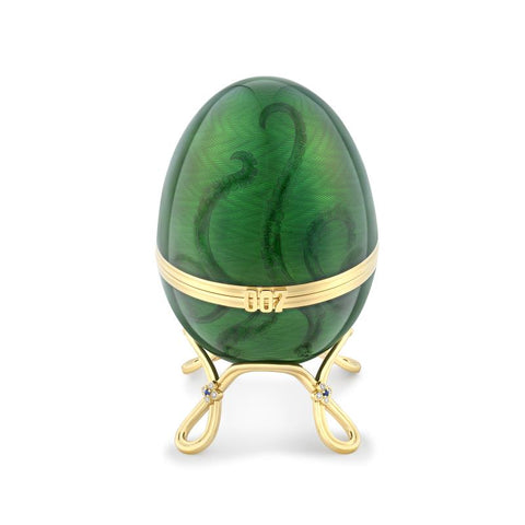 Faberge X 007 Limited Edition 18ct Yellow Gold Green Enamel Octopussy Egg Objet