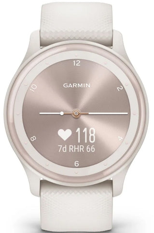 Garmin Vivomove Sport Silicone Band With Peach Gold Accents