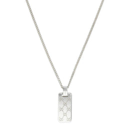 Gucci Signature Sterling Silver GG Tag Necklace