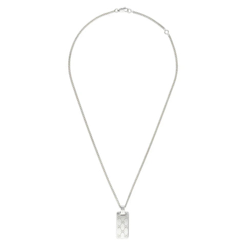 Gucci Signature Sterling Silver GG Tag Necklace