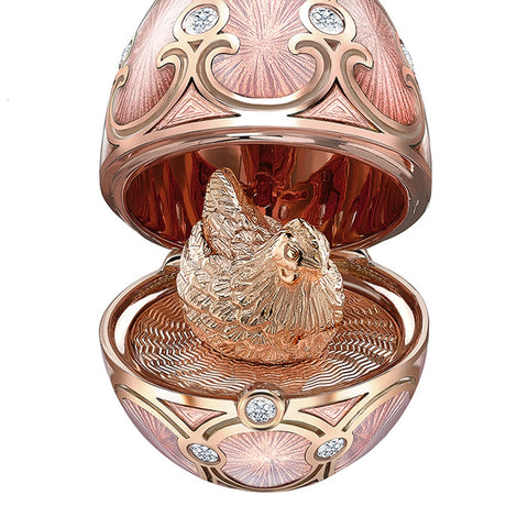 Faberge Palais Tsarskoye Selo Rose Locket With Hen Surprise