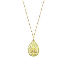 Faberge Heritage Yellow Gold Diamond Gold Guilloche Enamel Cactus Surprise Locket