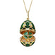 Faberge Heritage Yellow Gold Diamond Green Guilloche Enamel Clover Surprise Locket