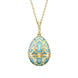 Faberge Heritage Yellow Gold Diamond Turquoise Guilloche Enamel Twin Flower Surprise Locket