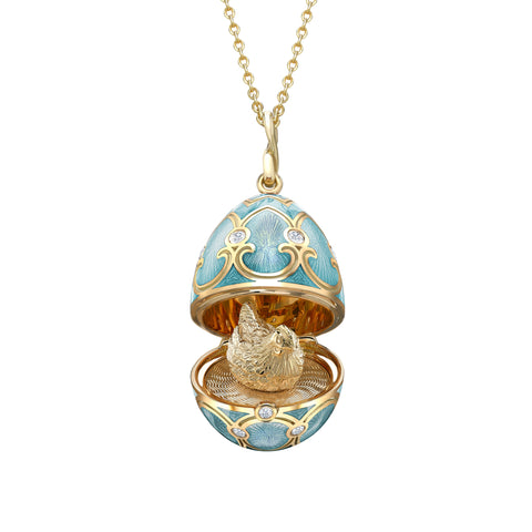 Faberge Palais Tsarskoye Selo Turquoise Locket With Hen Surprise