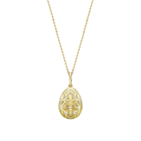 Faberge Palais Tsarskoye Selo Yellow Gold Locket With Hen Surprise