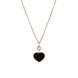 Chopard Happy Hearts 18ct Rose Gold 0.05ct Diamond Onyx Pendant