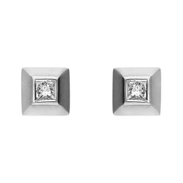 Platinum 0.20ct Diamond Princess Cut Solitaire Stud Earrings, BC2100.