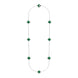 Sterling Silver Malachite Bloom Eight Stone Four Leaf Clover Chain Necklet, N1042