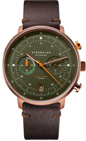 Sternglas Watch Hamburg Chrono Green Bronze S01-HC35-VI17