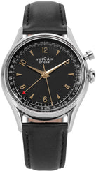 Vulcain Watch Cricket Tradition 36mm Black & Gold Leather 100169A06.BAC301