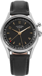 Vulcain Watch Cricket Tradition 36mm Black &amp; Gold Leather 100169A06.BAC301